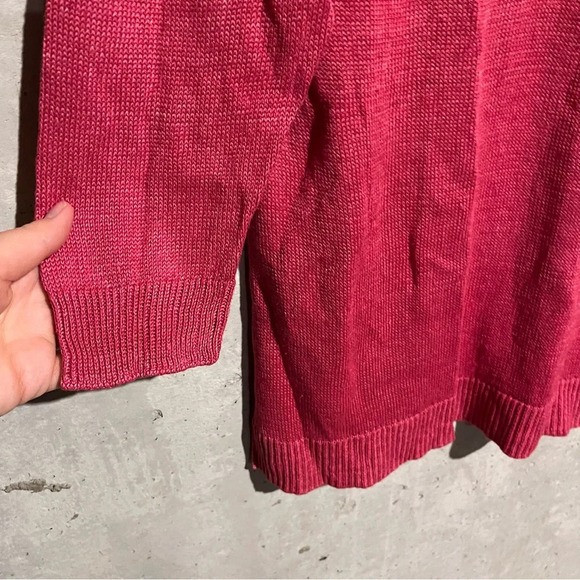 Talbots 100% Linen Sweater Raspberry Pink V-Neck Women’s Size XL - Picture 4 of 9